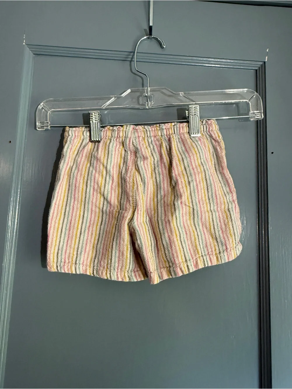 Old Navy Pastel Multi-Stripe Cotton Shorts - Pink, Yellow, Blue
